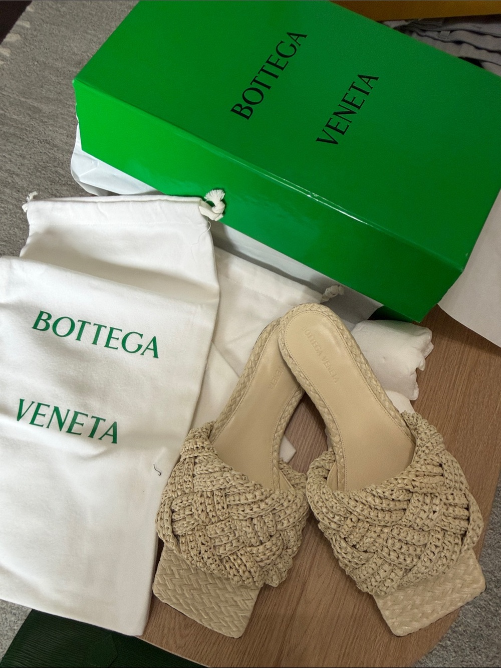 BOTTEGA VENETA Lido flat sandals in raffia - Size 40.5 - Picture 4 of 8